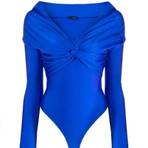 Elegant Blue Long-Sleeve Bodysuit